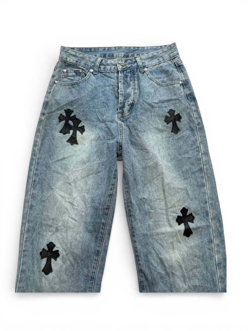 Vintage Custom Chrome Hearts Cross Style Patchwork Size US 28 / EU 44 - 3 Thumbnail