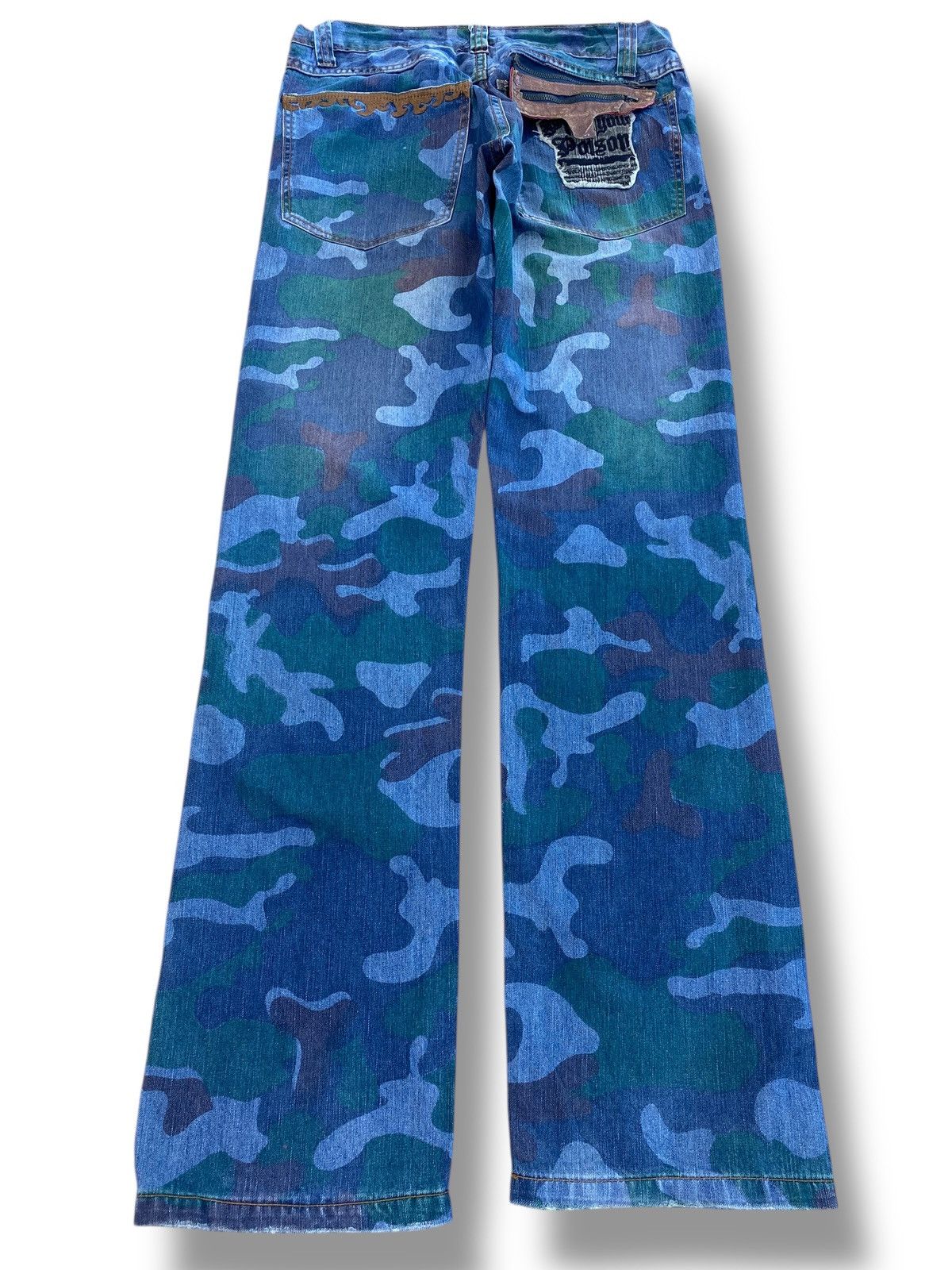 Japanese Brand Crazy Leopard Blue Camouflage Pattern Straight Cut Jeans Size US 32 / EU 48 - 3 Thumbnail