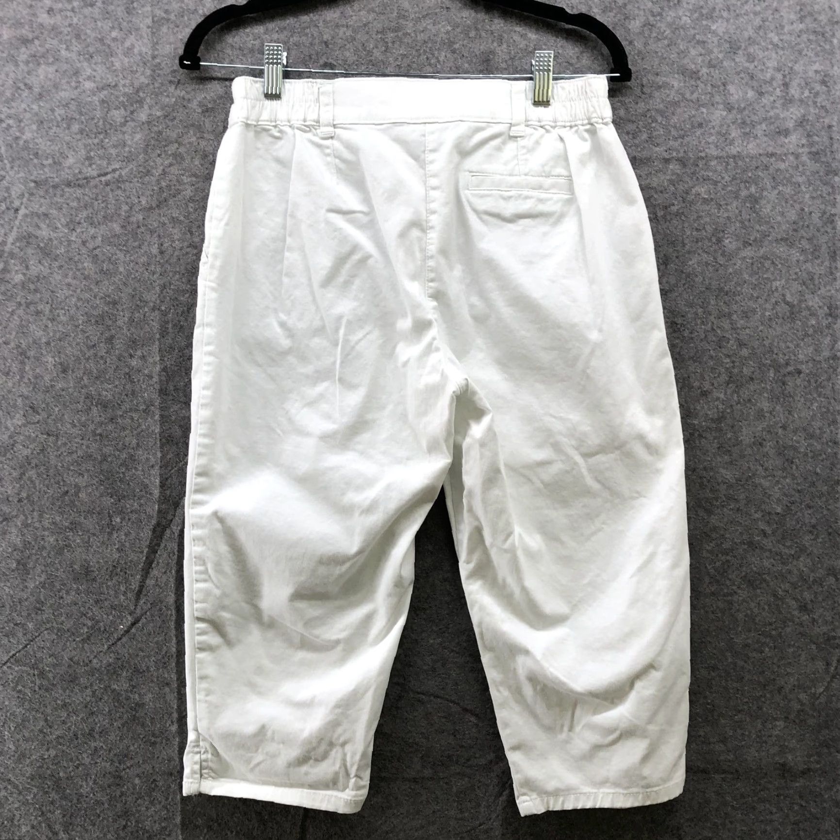 Vintage Karen Scott Pants Womens 6P Capri Chino White Flat Front Mid Rise Cropped Summer Size 28" / US 6 / IT 42 - 2 Thumbnail