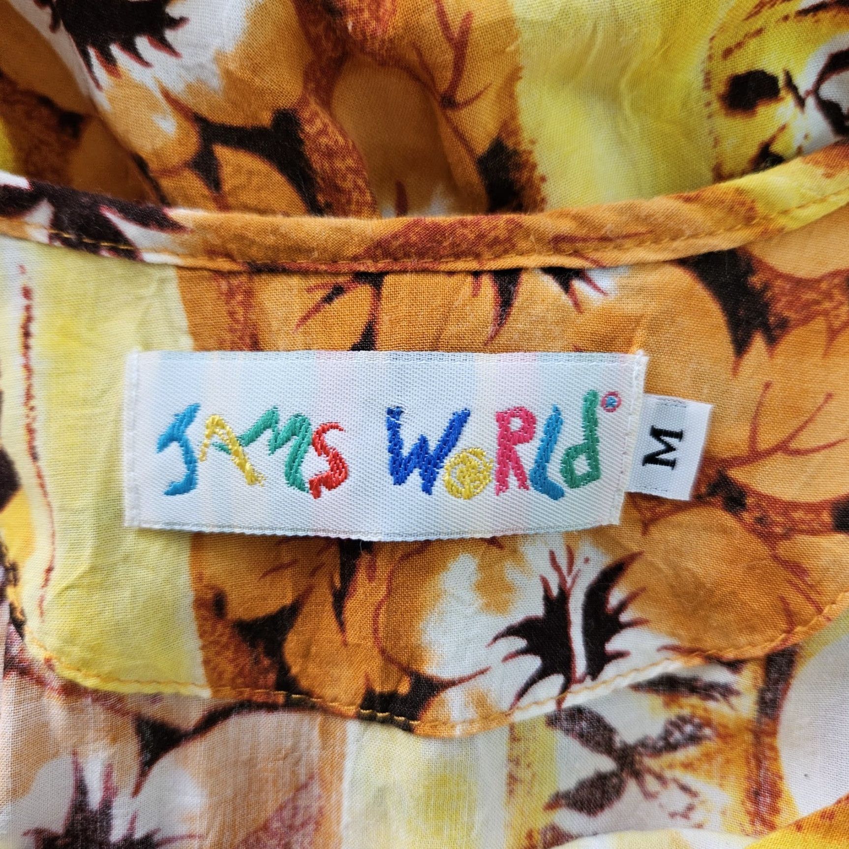 Jams World Jams World Womens Midi Dress Sz M Yellow Orange Floral Sleeveless Pockets Size M / US 6-8 / IT 42-44 - 7 Thumbnail