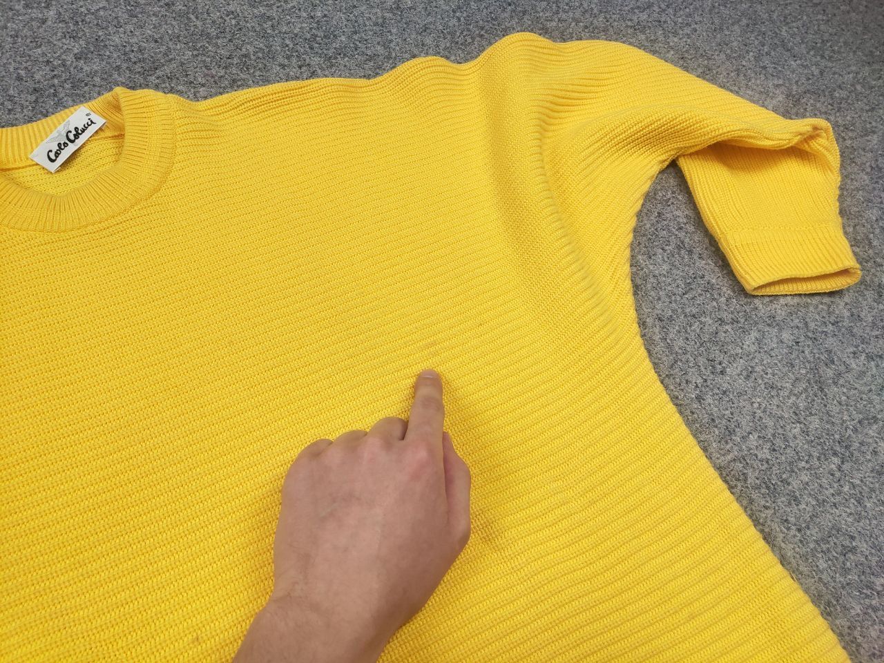 Carlo Colucci Vintage 90's Carlo Colucci Logo Wool Yellow Knit Sweater Size US M / EU 48-50 / 2 - 15 Thumbnail