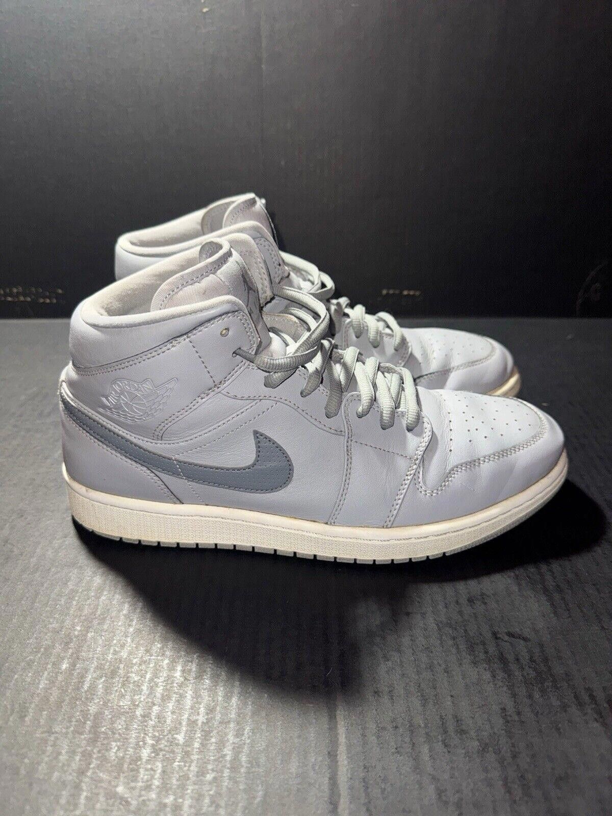 Jordan Brand Nike Air Jordan 1 Retro Mid Wolf Grey - 554724-033 - Sz 9.5 Size US 9.5 / EU 42-43 - 1 Thumbnail