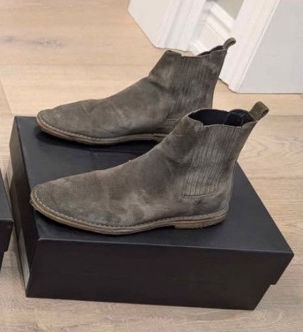 Saint Laurent Paris Saint Laurent Suede Chelsea Boots Beige/Grey Size US 8 / EU 41 - 2 Thumbnail