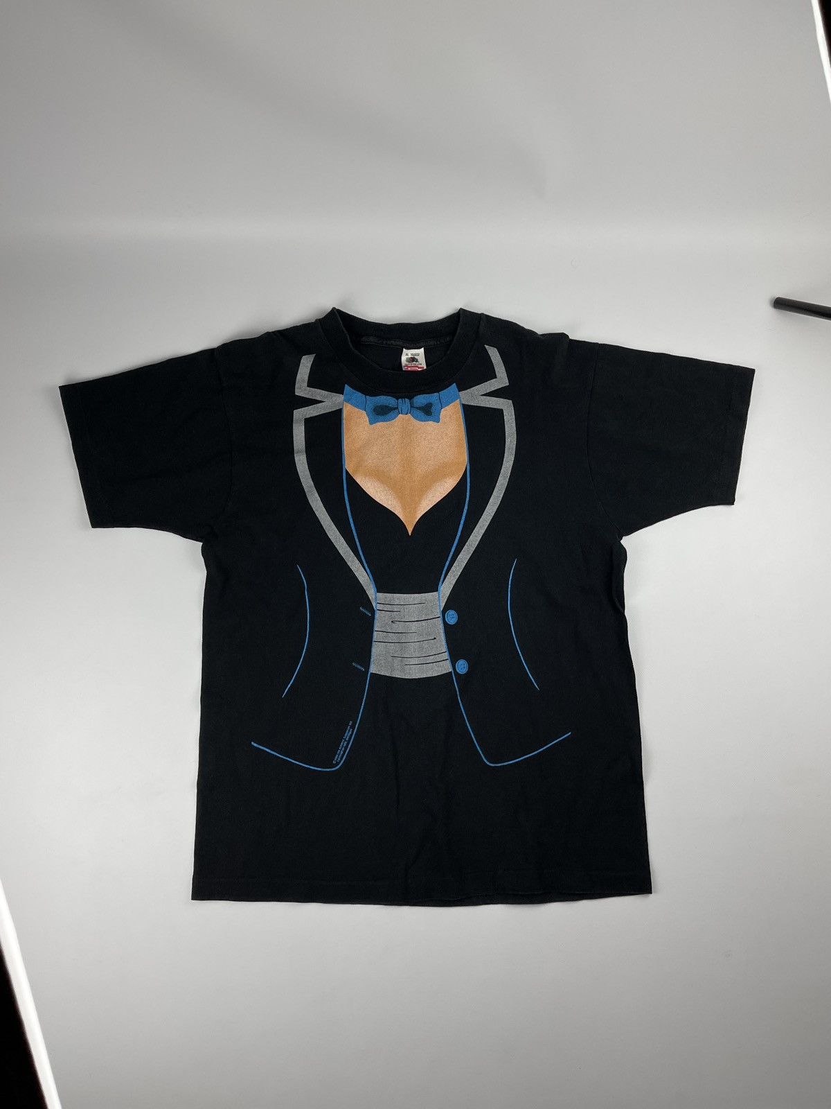 Fruit Of The Loom × Vintage Vtg 80s Tits Tux Tuxedo Single Stitched Made In USA Size US XL / EU 56 / 4 - 1 Thumbnail
