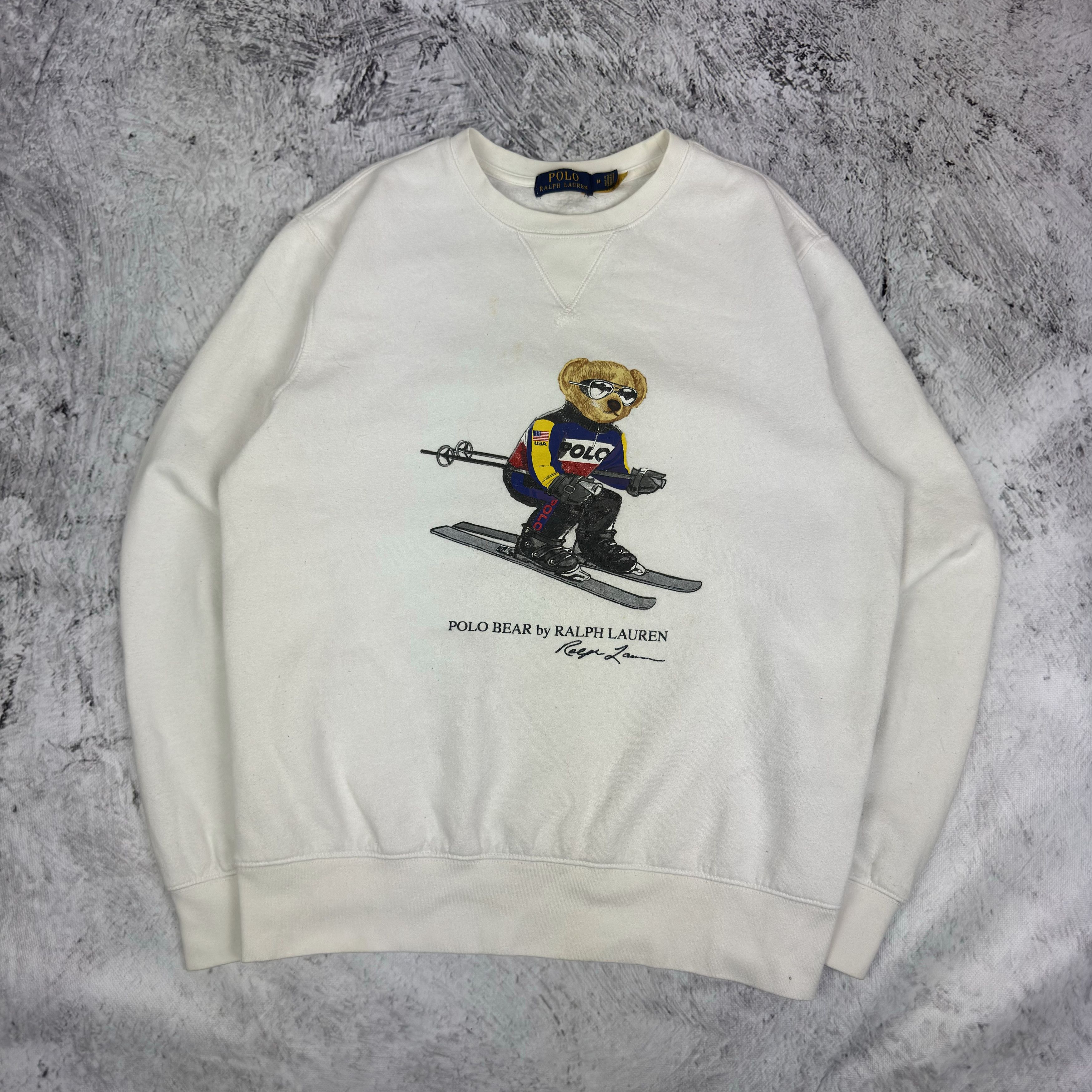 Polo Ralph Lauren Polo Bear By Ralph Lauren Men's White Cotton Sweatshirt M Size US M / EU 48-50 / 2 - 2 Thumbnail