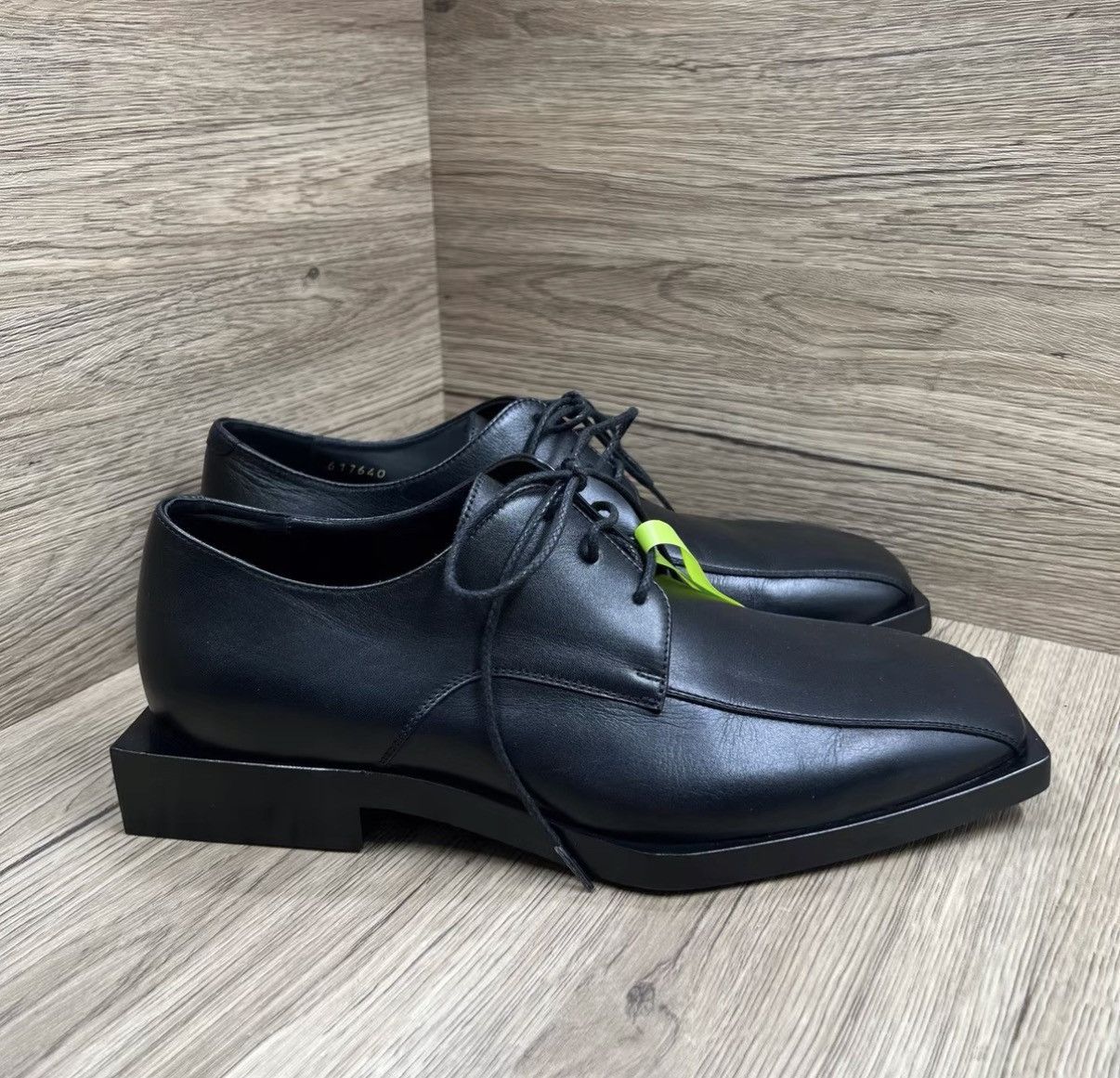 Balenciaga Balenciaga Black Square-toe Leather Shoes J41 Size US 6.5 / EU 39-40 - 4 Thumbnail
