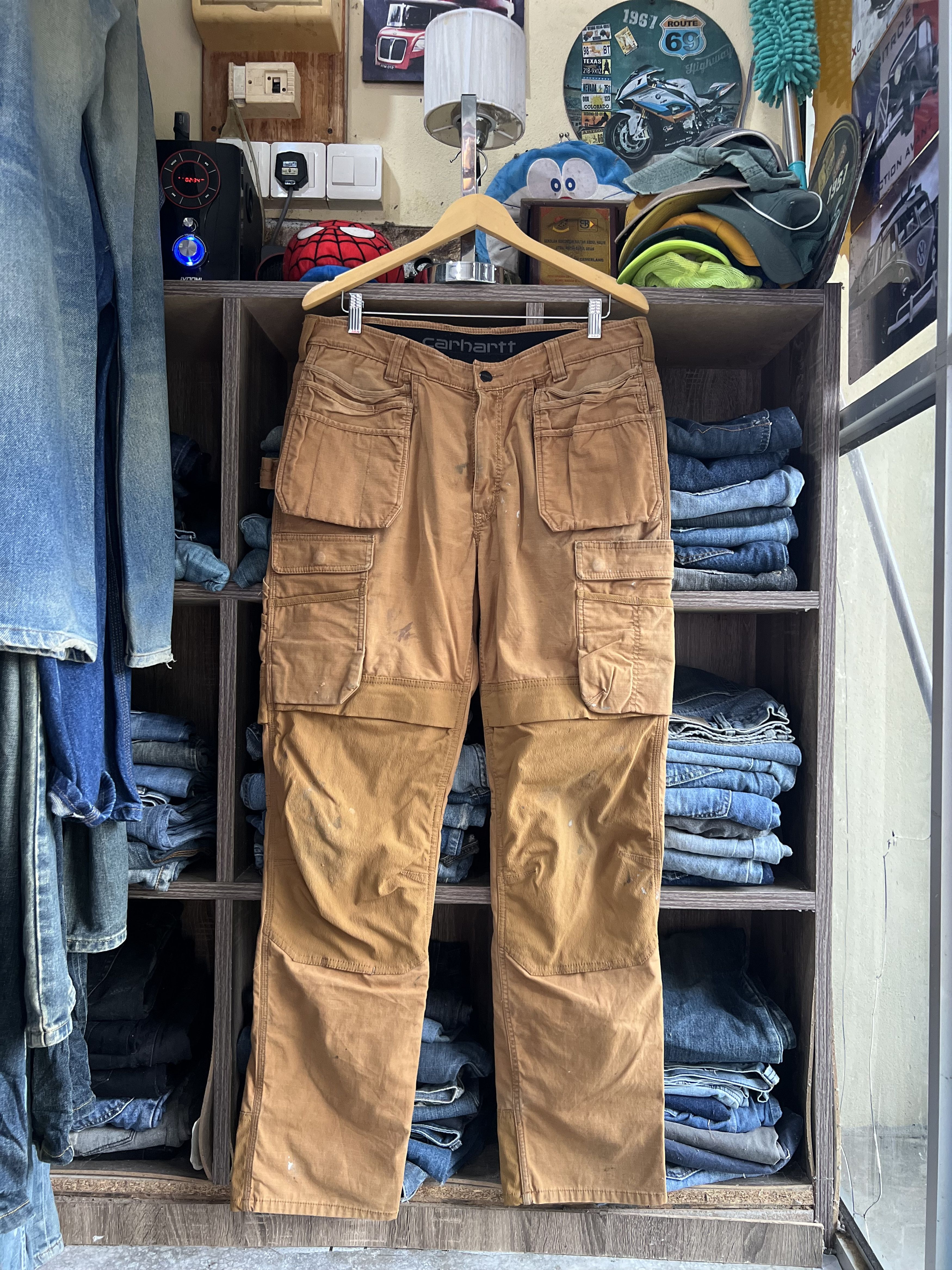 Carhartt 🔥Crazy Rare Carhartt Ripstop Multipockets Double Knee Size US 35 - 24 Thumbnail
