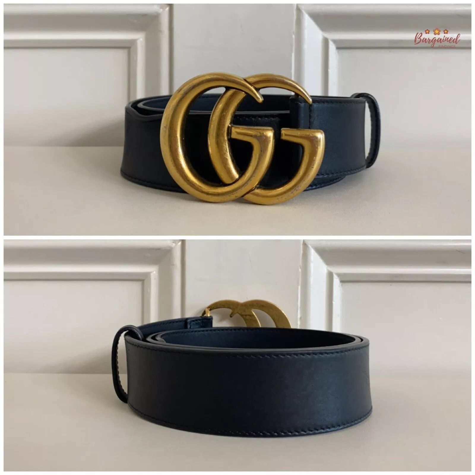 Gucci Gucci Smooth Calfskin Leather Gold Double G Buckle Belt Size ONE SIZE - 10 Thumbnail