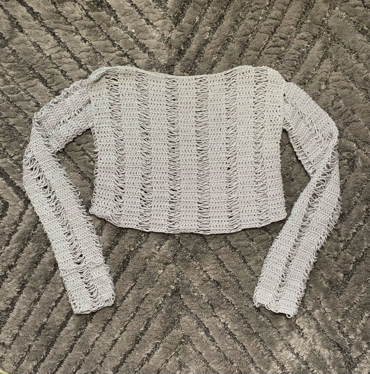 Vintage Vintage Grey Rope see-through Sweater Top Translucent Summer Size S / US 4 / IT 40 - 3 Thumbnail