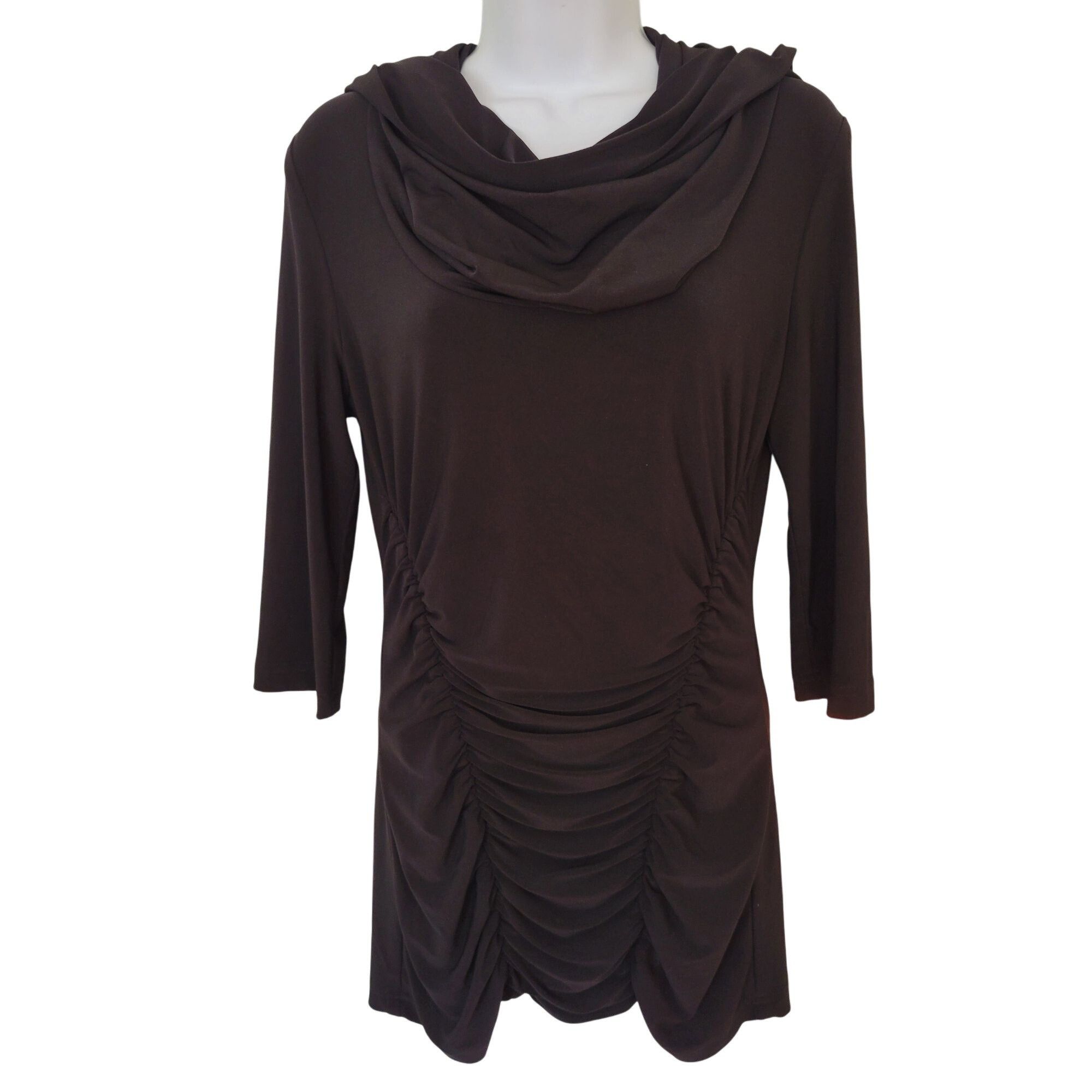 Joseph Ribkoff Joseph Ribkoff 8 Black Cowl Neck Shawl Ruched Tunic Top Stre Size M / US 6-8 / IT 42-44 - 1 Thumbnail