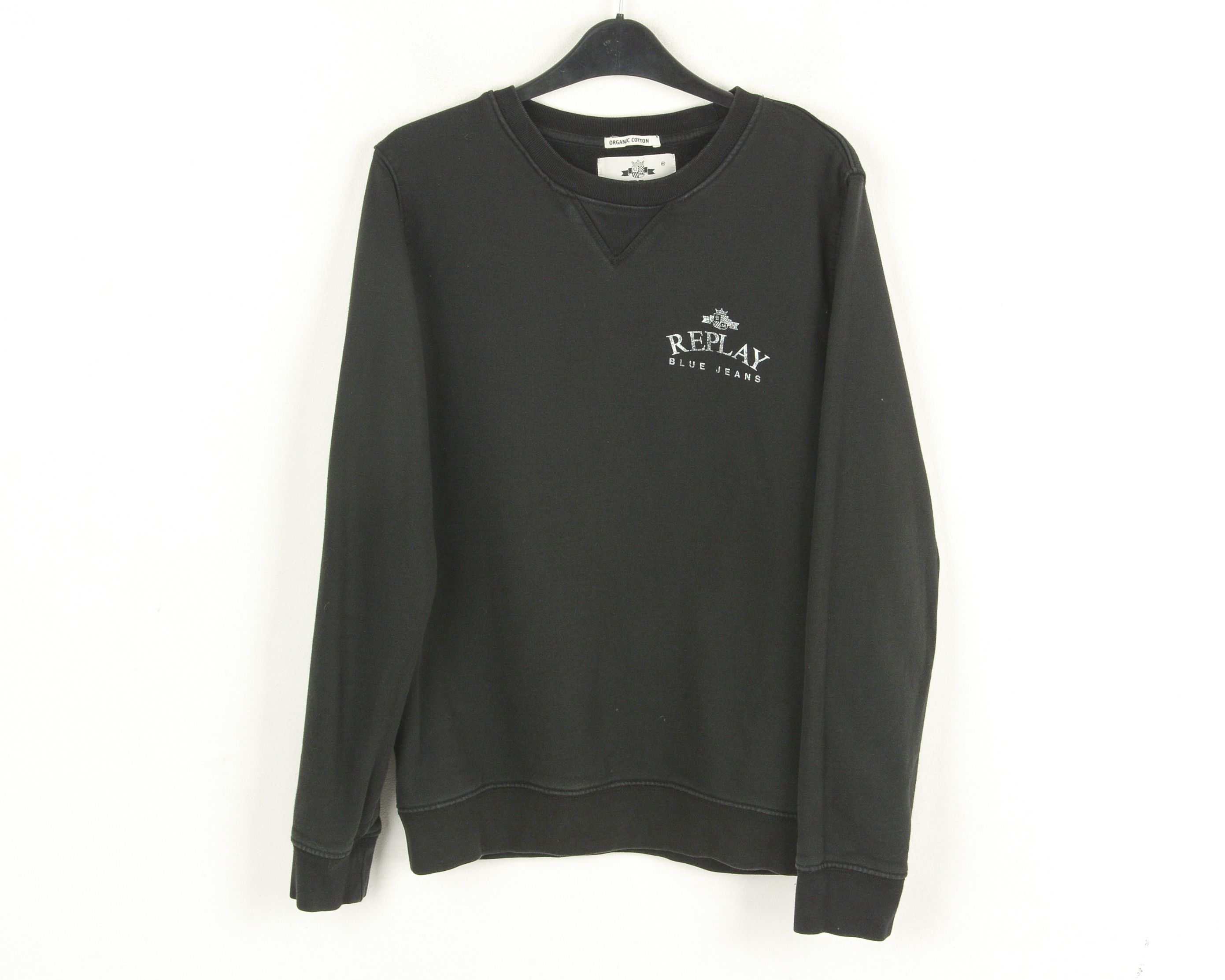 Replay Women M Jumper Black Sweatshirt Pullover Organic Cotton Size M / US 6-8 / IT 42-44 - 1 Thumbnail