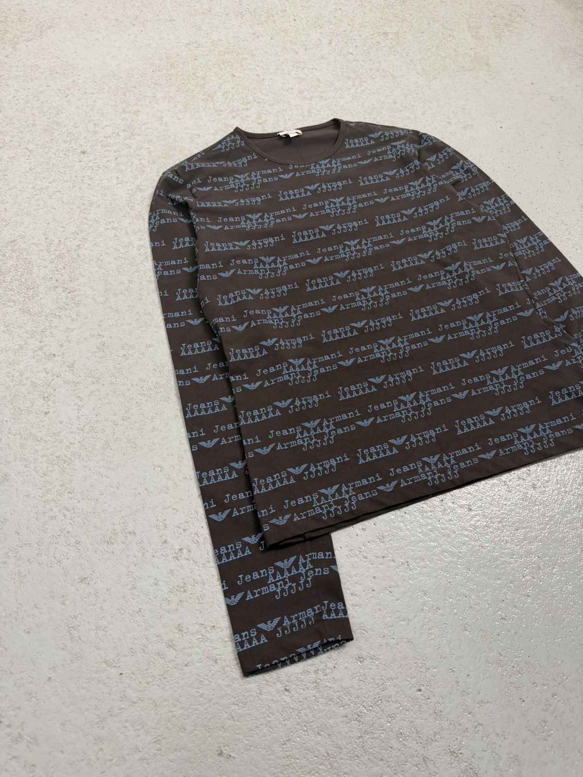 Armani Vintage 90s Armani Jeans Mesh Monogram Jjj Top Size L / US 10 / IT 46 - 3 Thumbnail