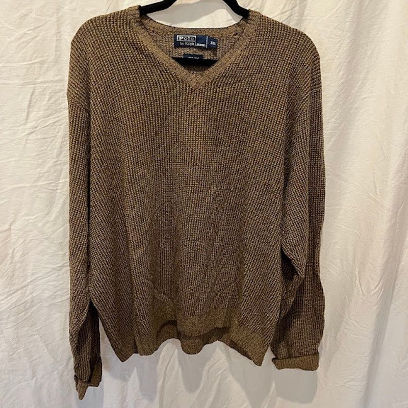Polo Ralph Lauren VTG Polo Ralph Lauren V Neck Sweater 100% Silk Mens Sz XXL Size US XXL / EU 58 / 5 - 1 Thumbnail