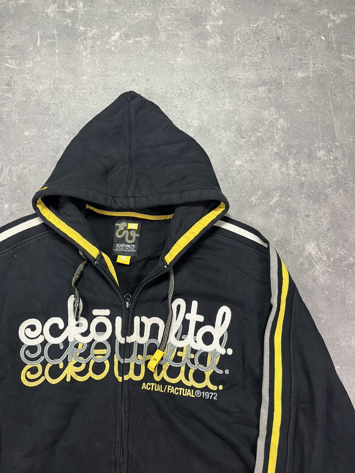 Ecko Unltd. Ecko Unltd. Triple Big Logo Spellout Baggy Zip Hoodie XL Size US XL / EU 56 / 4 - 4 Thumbnail
