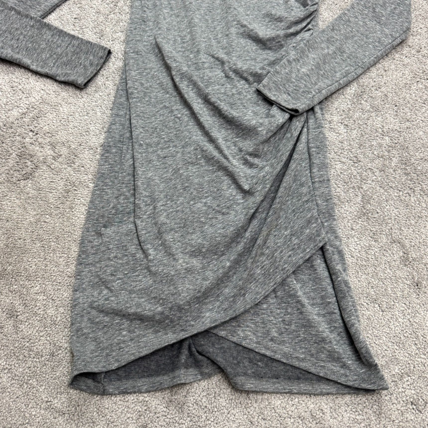 Vintage Leith Bodycon Mini dress Womens M Gray Long Sleeve Ruched Asymmetric Tulip Short Vintage No Size M / US 6-8 / IT 42-44 - 3 Thumbnail