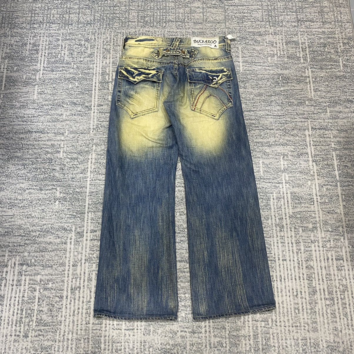 Japanese Brand Flare ☠️ Snow Buck Mud Wash Jeans Dirty Bootcut 90s Baggy Size US 32 / EU 48 - 2 Thumbnail