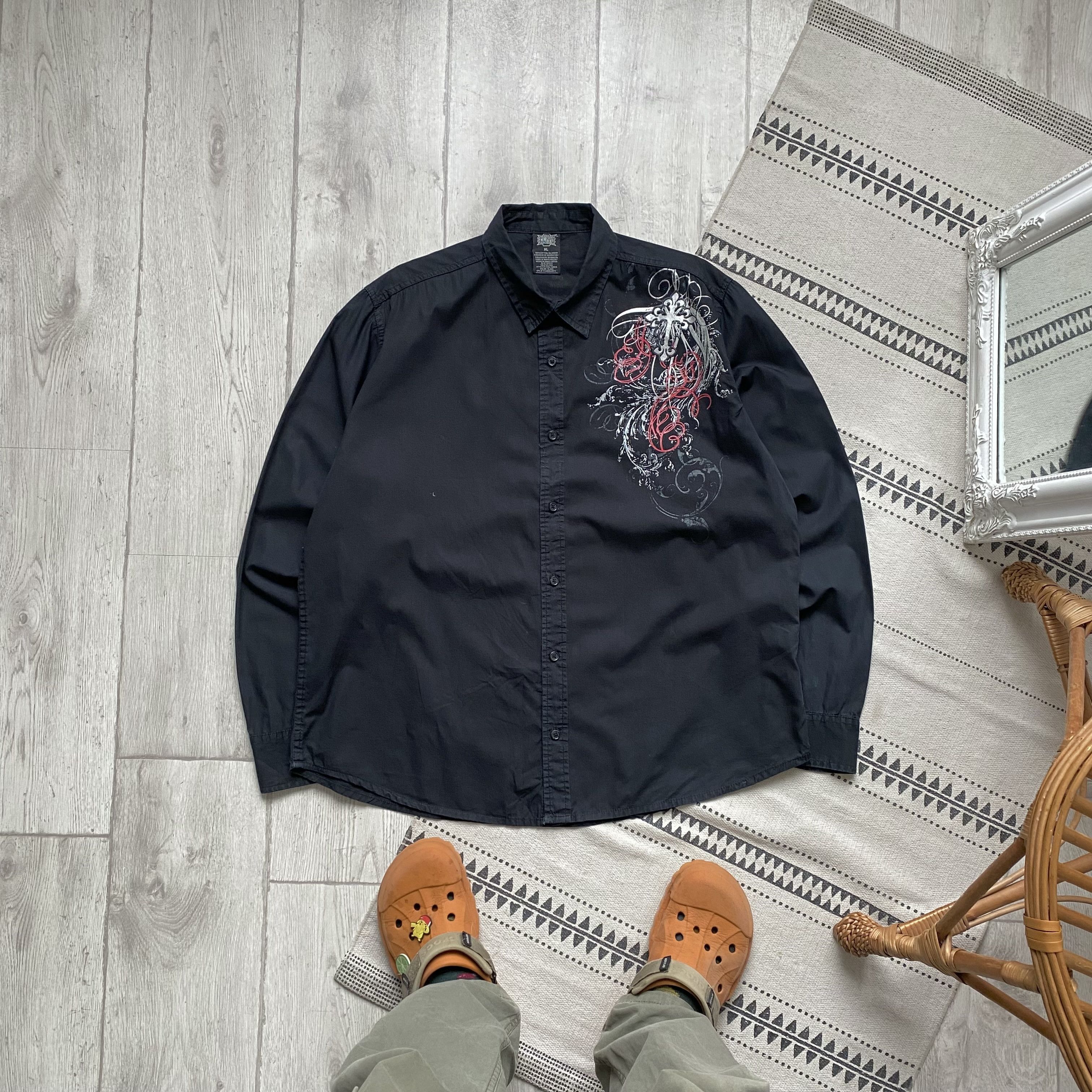 Tapout 👔 Vintage Affliction style shirt MMA Elit Opium LGB Style Size US XL / EU 56 / 4 - 2 Thumbnail