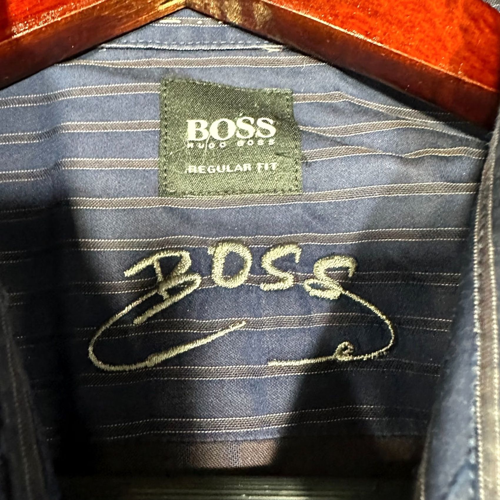 Hugo Boss HUGO BOSS Shirt Mens Medium Blue Stripe Cotton Button Up Long Sleeve Size US M / EU 48-50 / 2 - 4 Thumbnail