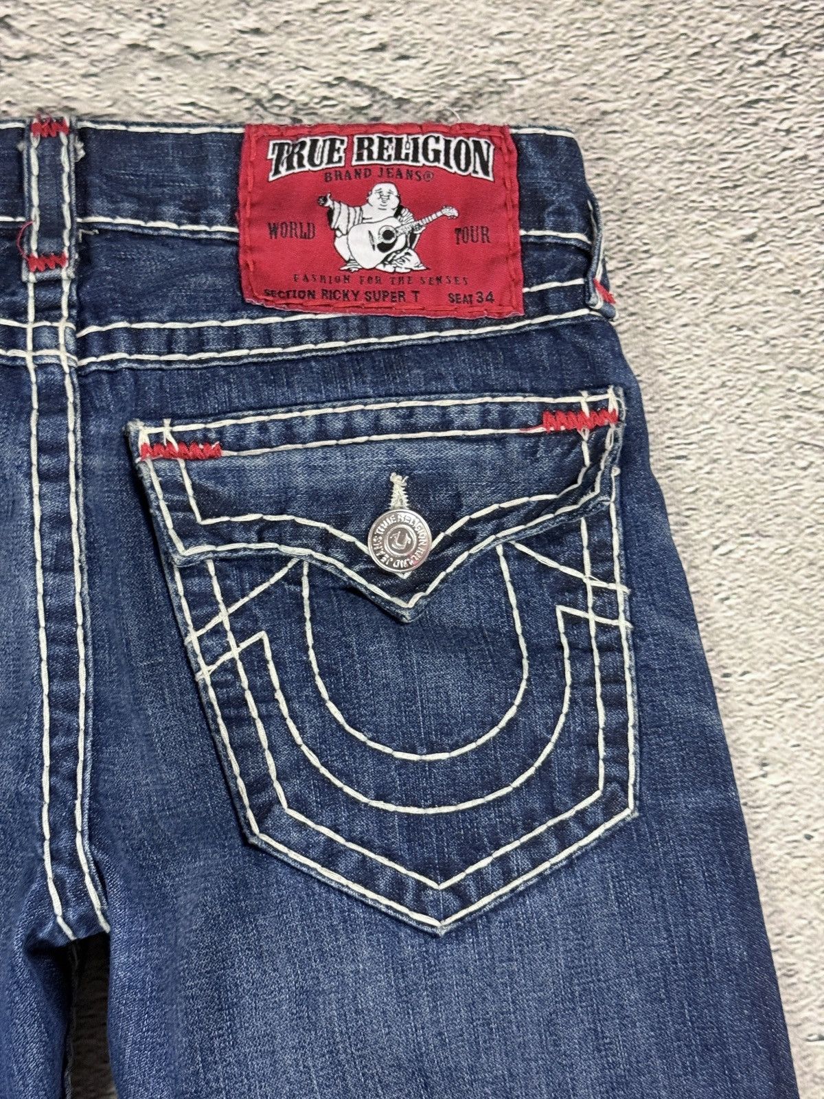 True Religion True Religion blue jeans Red Tab stitching Y2K Ricky Size US 31 - 4 Thumbnail