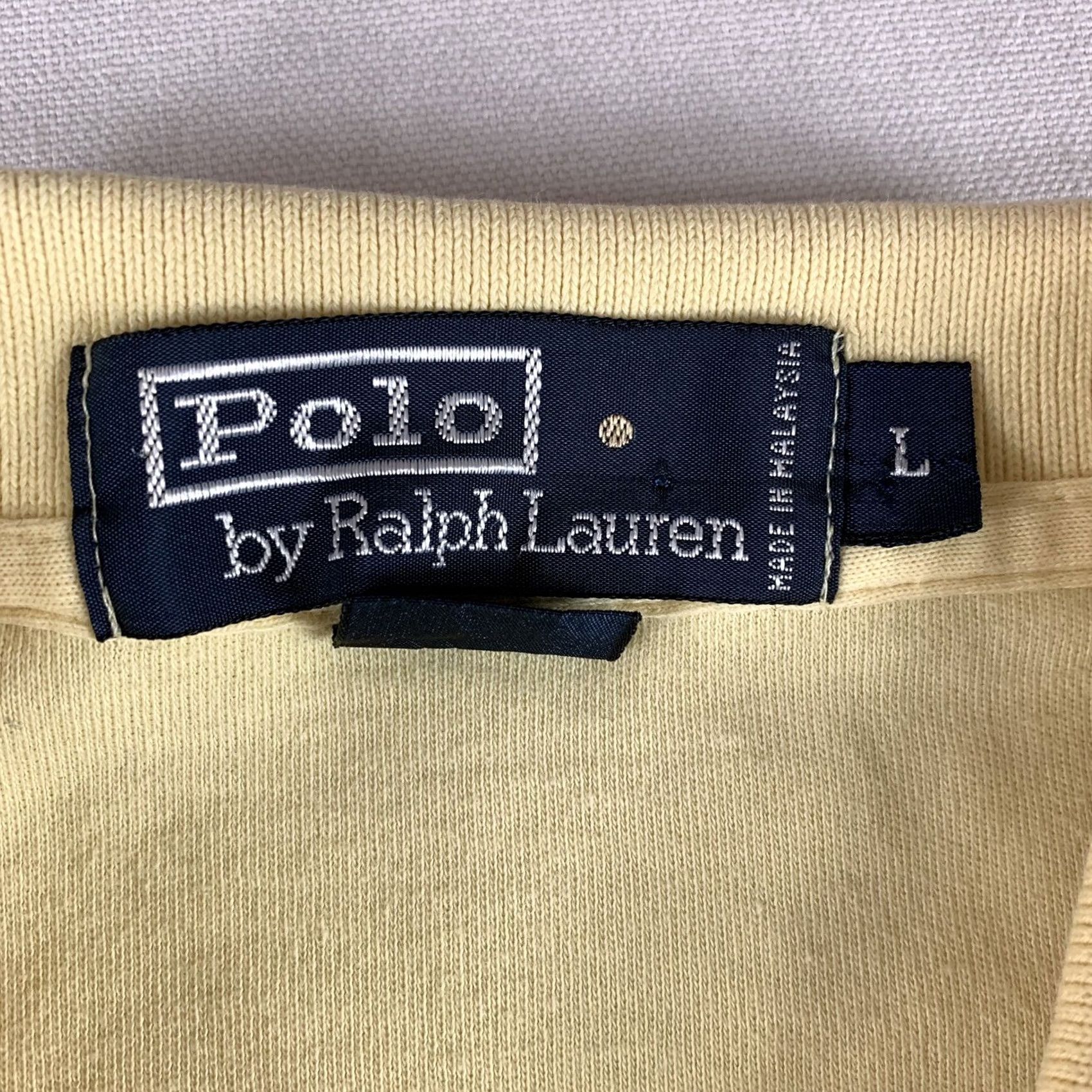 Polo Ralph Lauren VINTAGE Polo Ralph Lauren MENS Polo Golf Yellow Large Short Sleeve Collared Pullover 2 Small Holes Mens Regular Size L Size US L / EU 52-54 / 3 - 3 Thumbnail