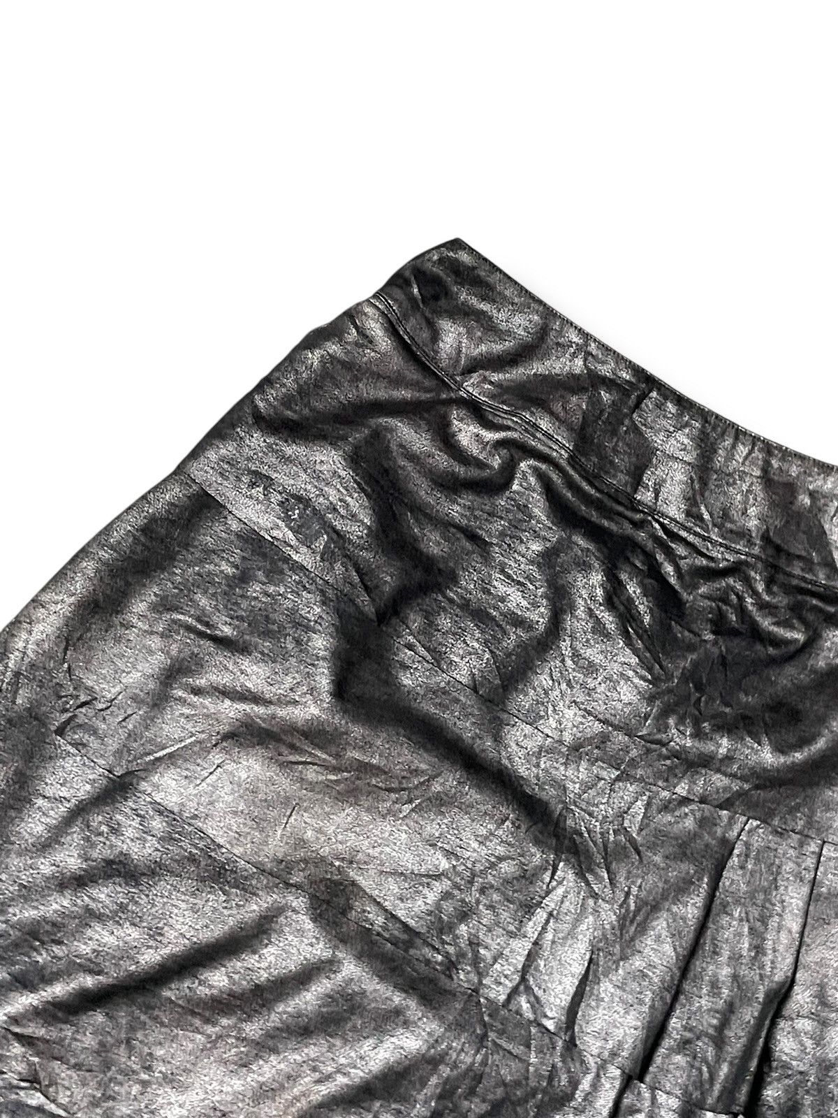 Hiroko Koshino Homme × Japanese Brand × Vintage Vintage Hiroko Koshino Leather Skirt (82) Size 26" / US 2 / IT 38 - 2 Thumbnail