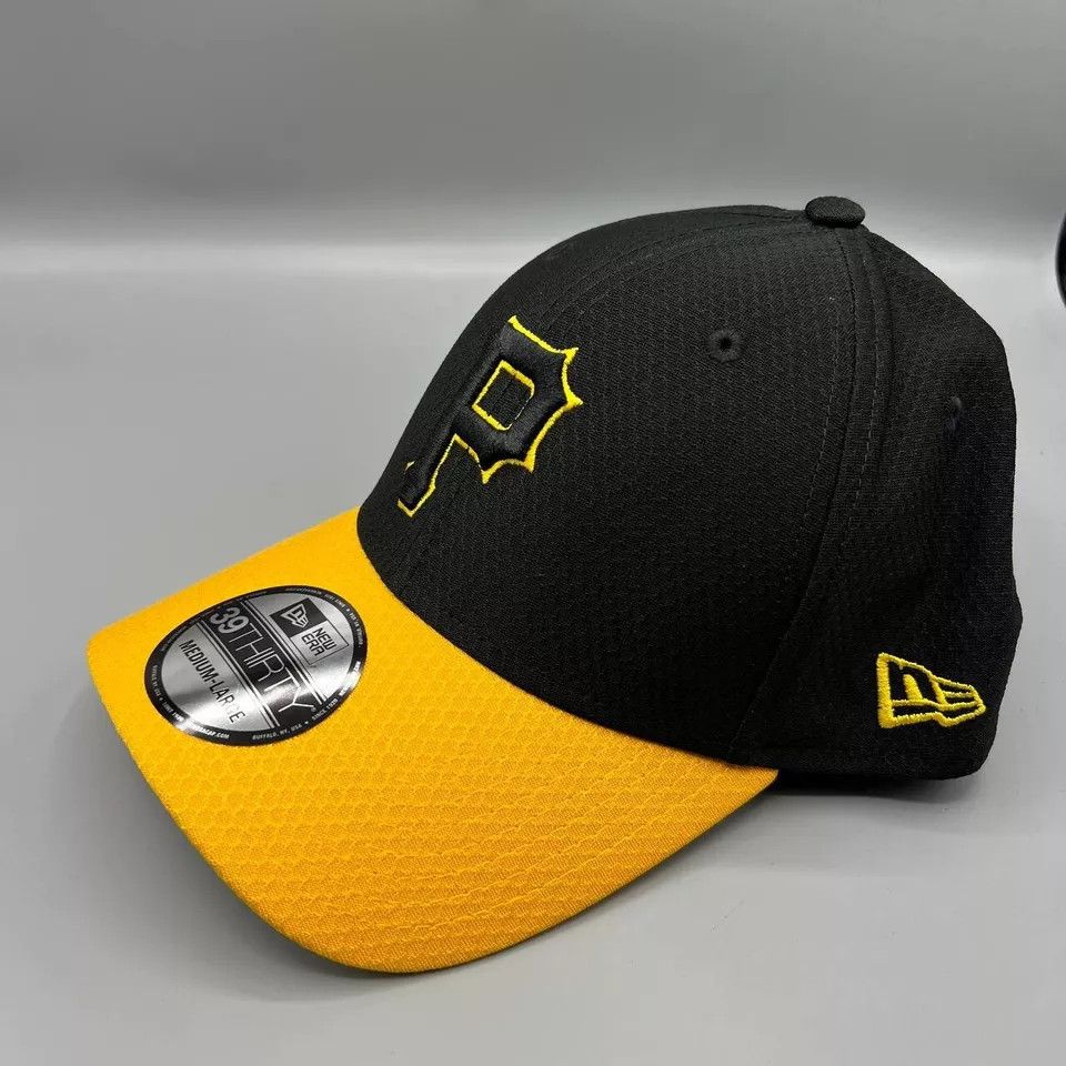 New Era Pittsburgh Pirates Hat Men M-L Black Stretch Fitted Cap New Size ONE SIZE - 2 Thumbnail