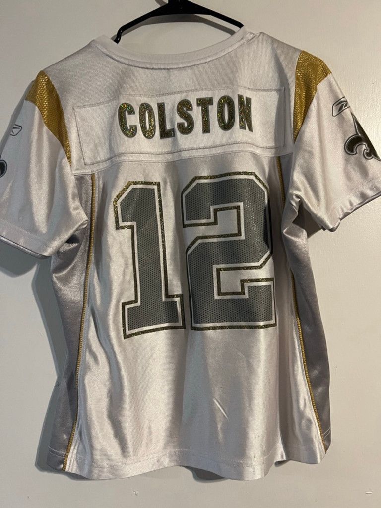 Reebok Women's Reebok NFL Saints Colston #12 White Gold Jersey M Size L / US 10 / IT 46 - 2 Thumbnail