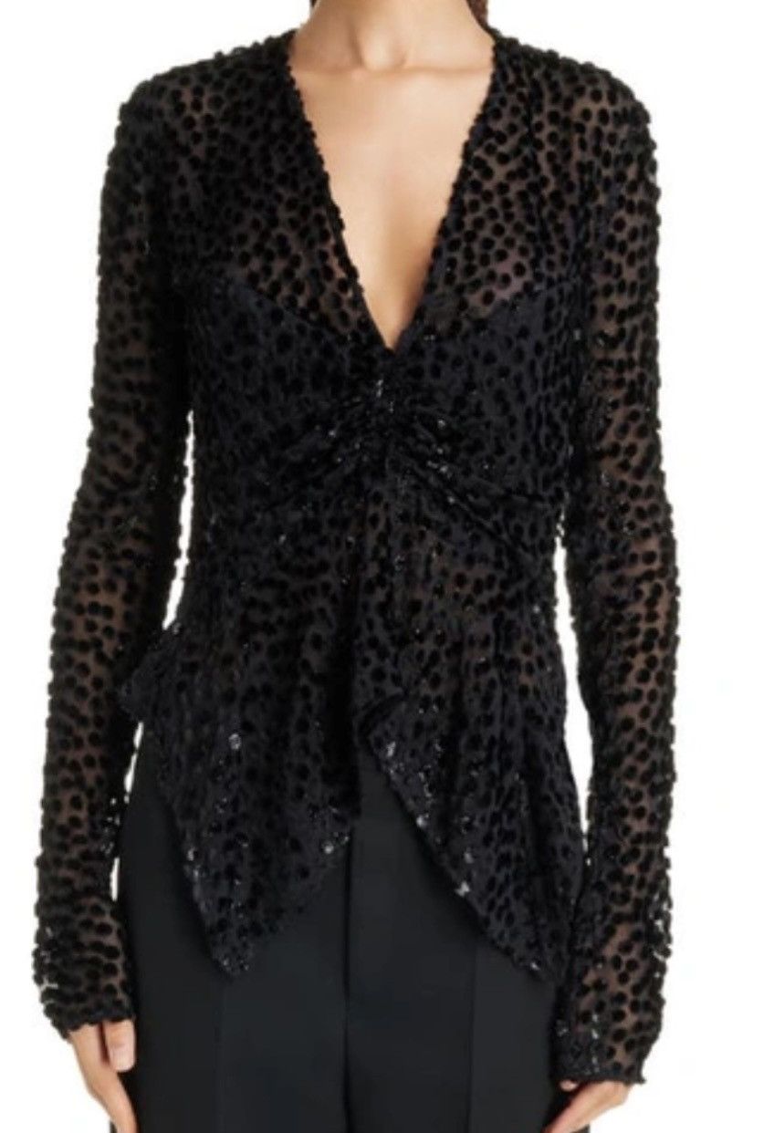 Isabel Marant ISABEL MARANT Ulietta metallic devoré-velvet blouse FR 42 Size M / US 6-8 / IT 42-44 - 1 Thumbnail