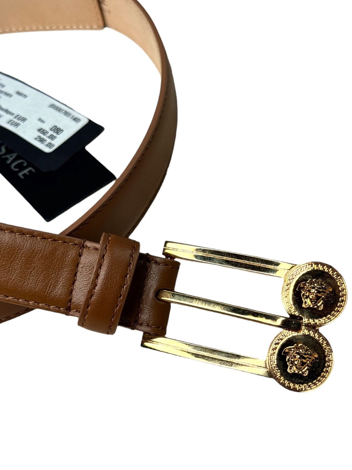 Versace Versace Brown Leather Double Medusa Belt 80 Size ONE SIZE - 2 Thumbnail