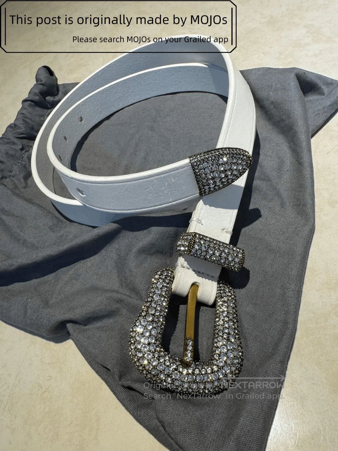 Balenciaga Balenciaga Crystal White Leather Belt. Size ONE SIZE - 1 Thumbnail