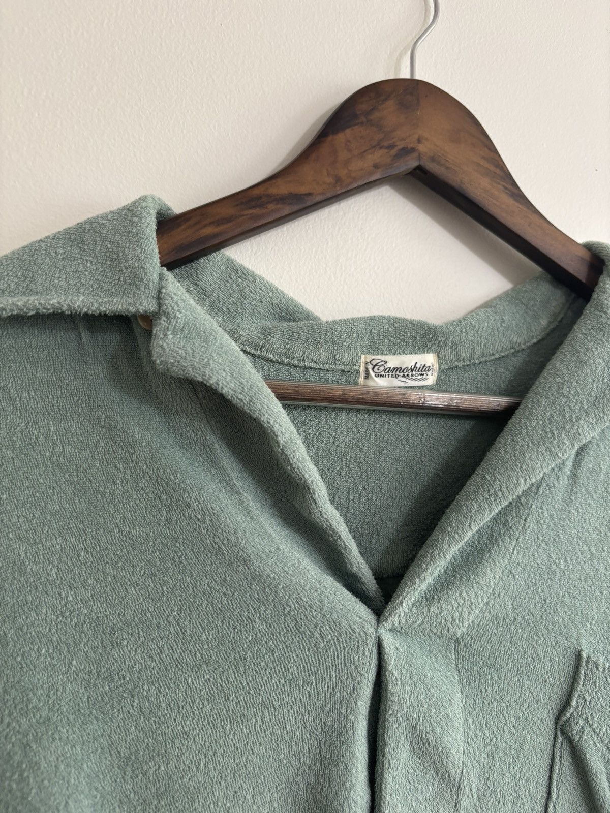 Camoshita Skipper Camp-Collar Cotton Terry Shirt (Green) Size US M / EU 48-50 / 2 - 2 Thumbnail