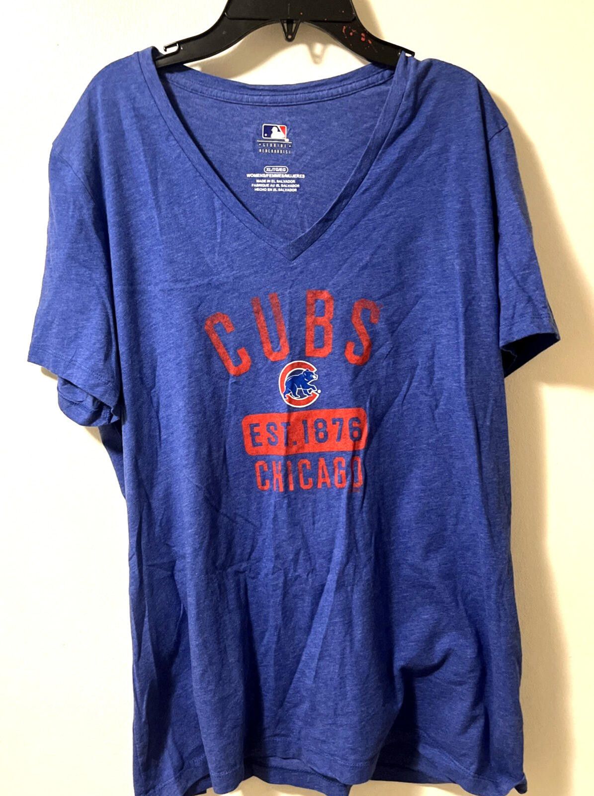 Other Chicago Cubs Baseball Womens XL Short Sleeve V Neck Pullover Size ONE SIZE - 1 Thumbnail