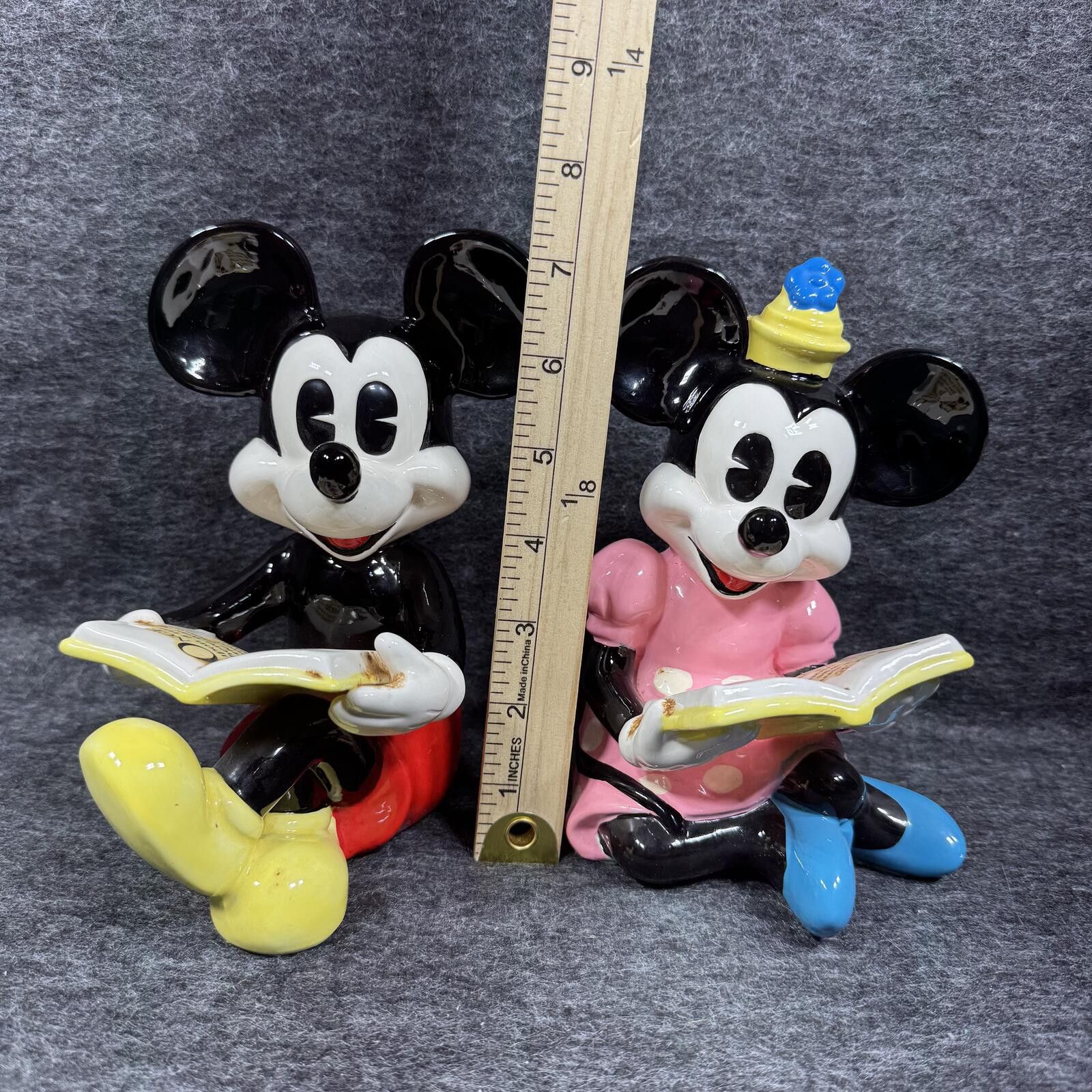 Disney Disney Bookends 1979 Walt Disney Mickey & Minnie Ceramic VTG Size ONE SIZE - 8 Thumbnail