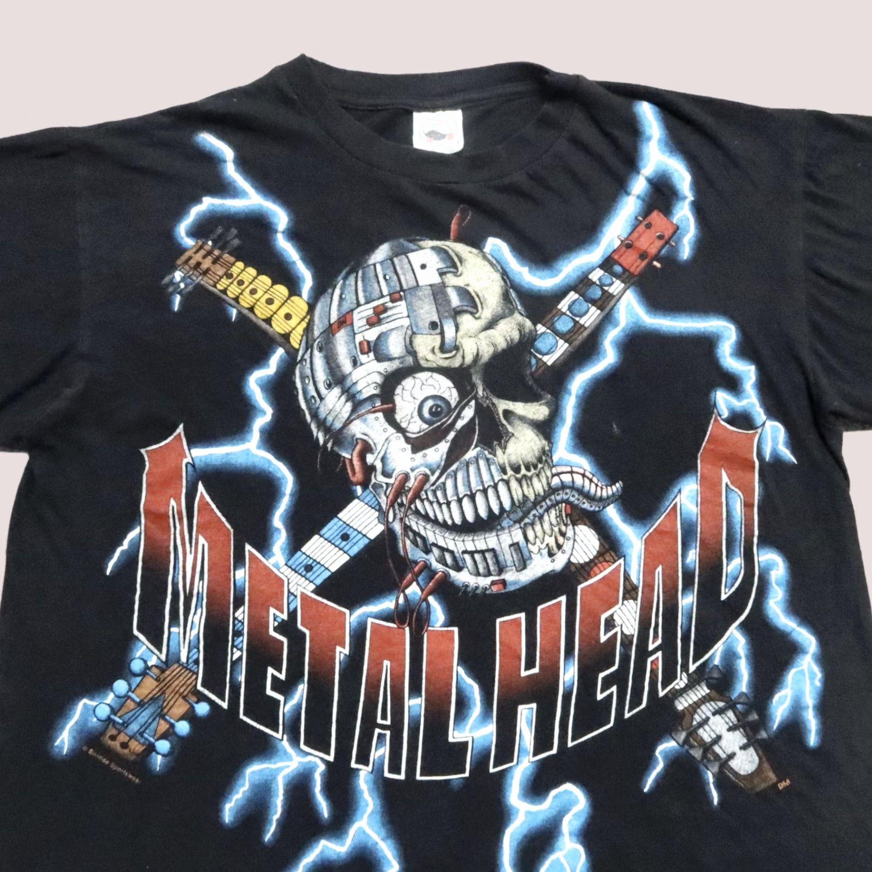 Vintage Vintage American Thunder Metal Head Motorcycle Shirt Tee L Mens Black 90s/Old School Graphic Tee Size US L / EU 52-54 / 3 - 1 Thumbnail