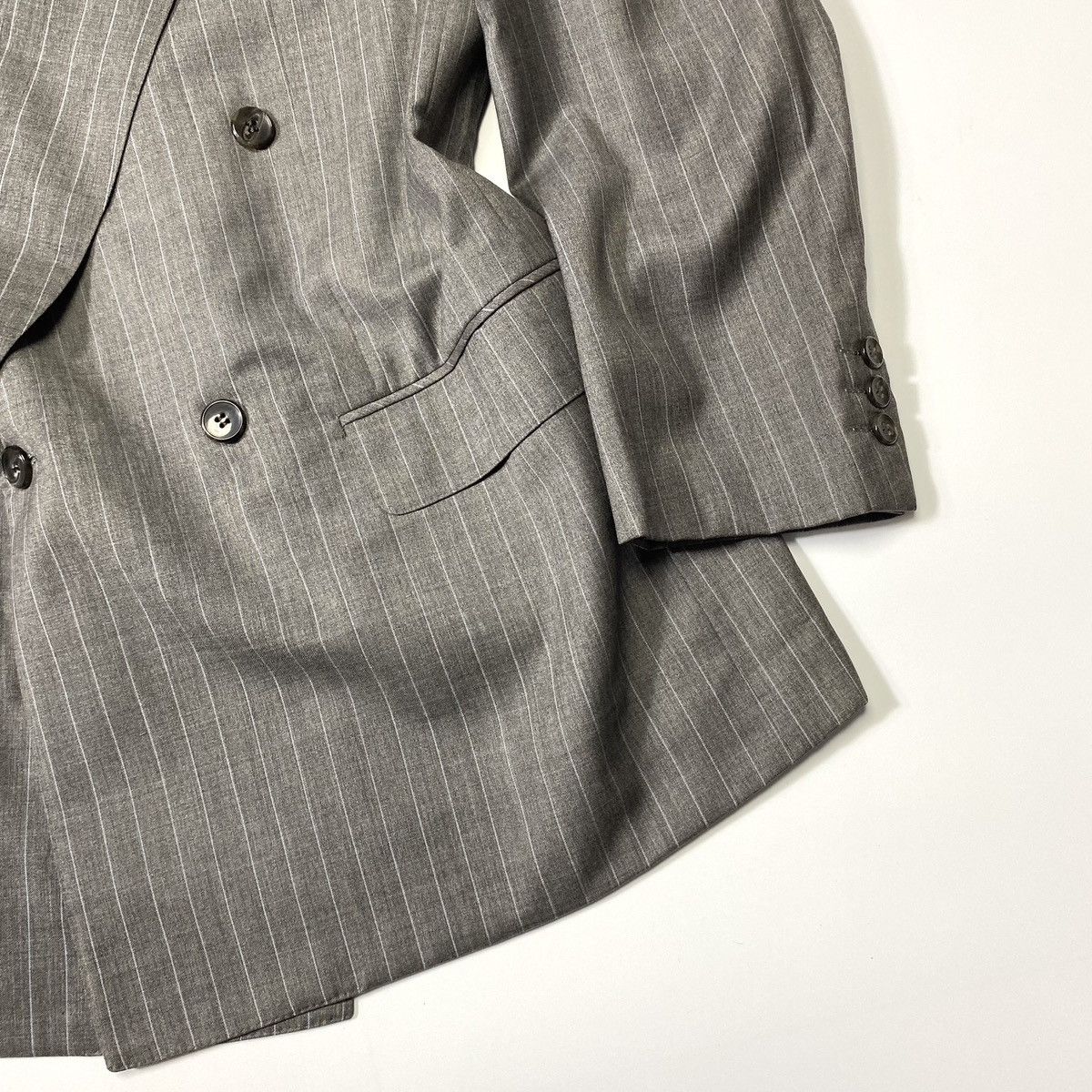 Lanvin Lanvin Paris Blazer Grey Striped Double Breasted Size 48R - 2 Thumbnail