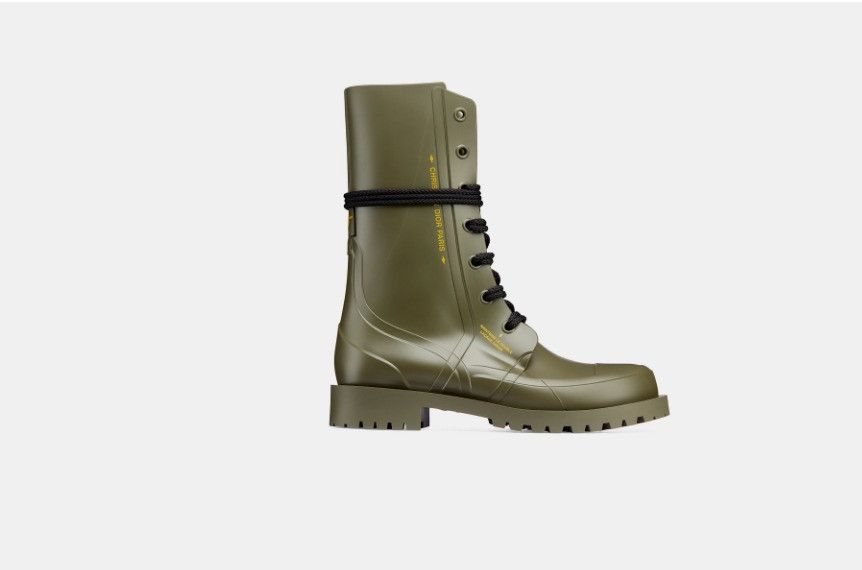 o1w1db10325 KCI48 Rubber Ankle Boots in Military Green