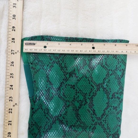 Other Brand New Bad Girlz Green Snake Wide Top Thigh High Heel Boo Size US 8 / IT 38 - 6 Thumbnail