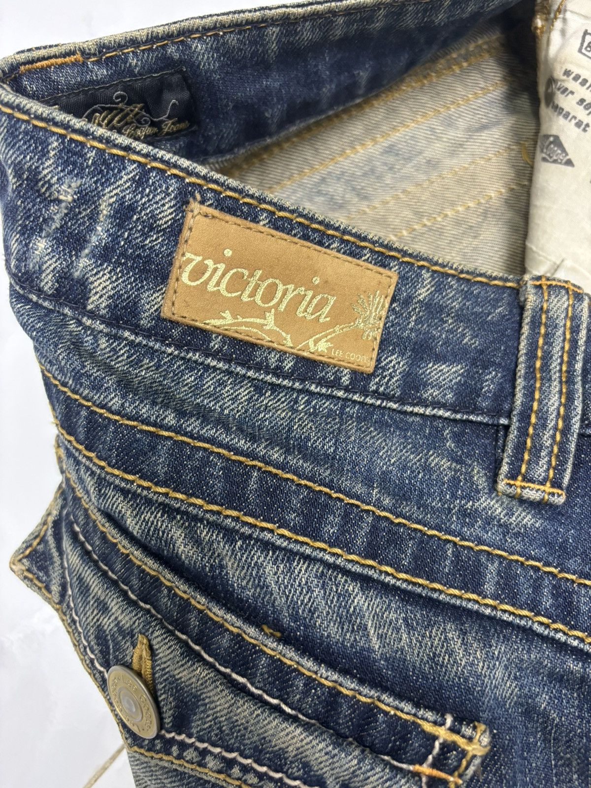 If Six Was Nine FLARE JEANS RUSTY LEE COOPER BOOTCUT DENIM JEANS Size 28" / US 6 / IT 42 - 11 Thumbnail