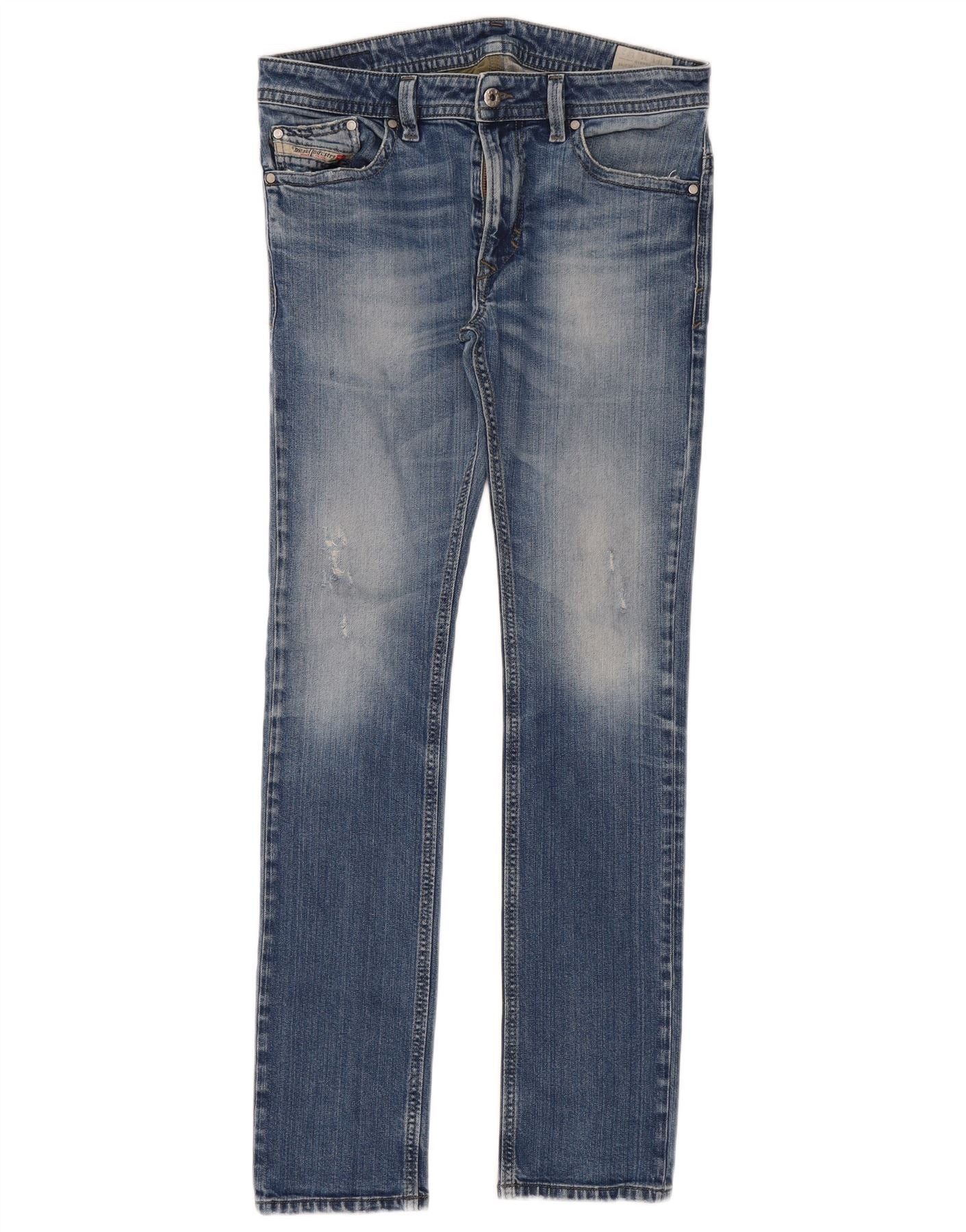 Diesel Womens Thavar Slim Skinny Jeans W31 L32 Blue Cotton Size 42" / US 20 - 1 Thumbnail