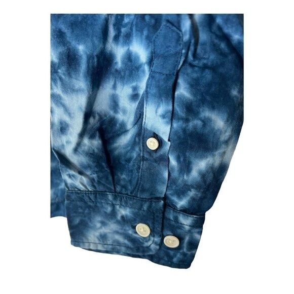 Corridor Corridor Mens Blue Tie Dye Collared Long Sleeve Button Up Sh Size US XL / EU 56 / 4 - 3 Thumbnail