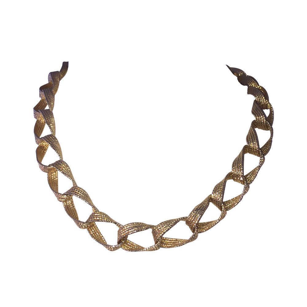 Designer 18 kt Gold Vermeil Sterling Diamond Cut Chain Link Necklace Size ONE SIZE - 1 Thumbnail