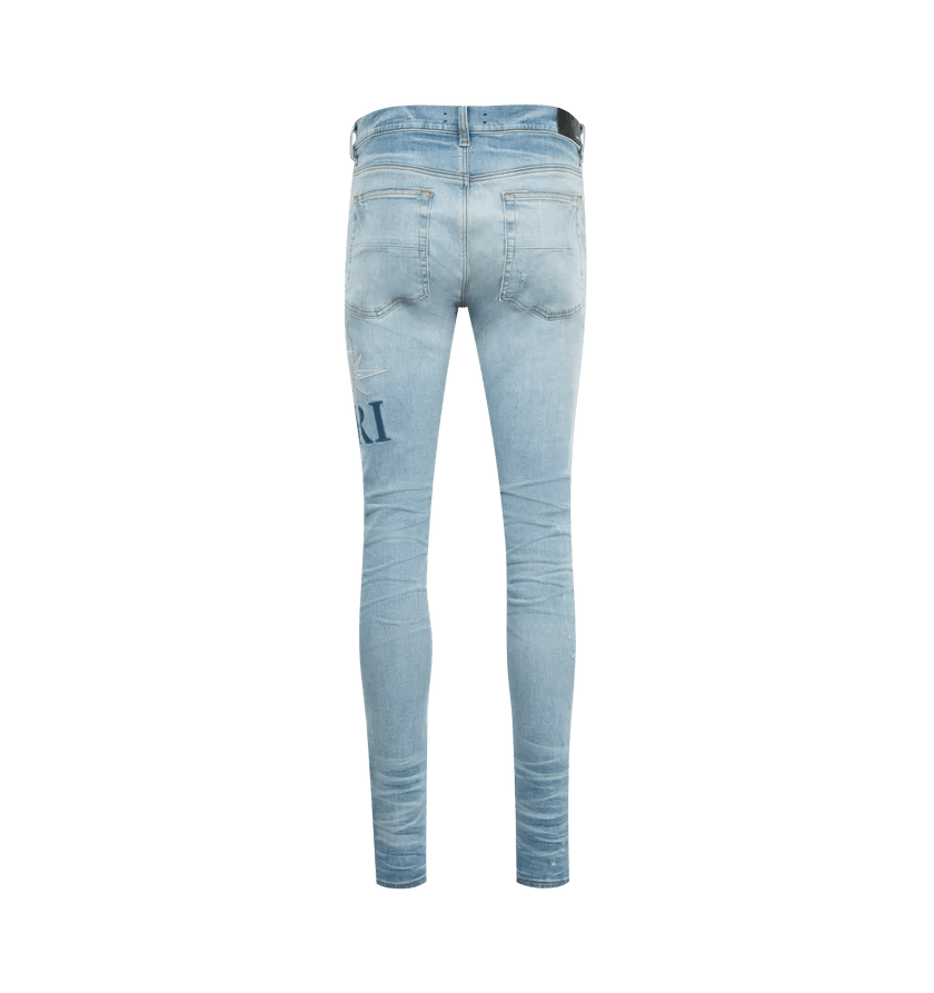Amiri o1h1sh10525 Starburst Applique Skinny Jeans in Blue Size US 40 / EU 56 - 2 Thumbnail