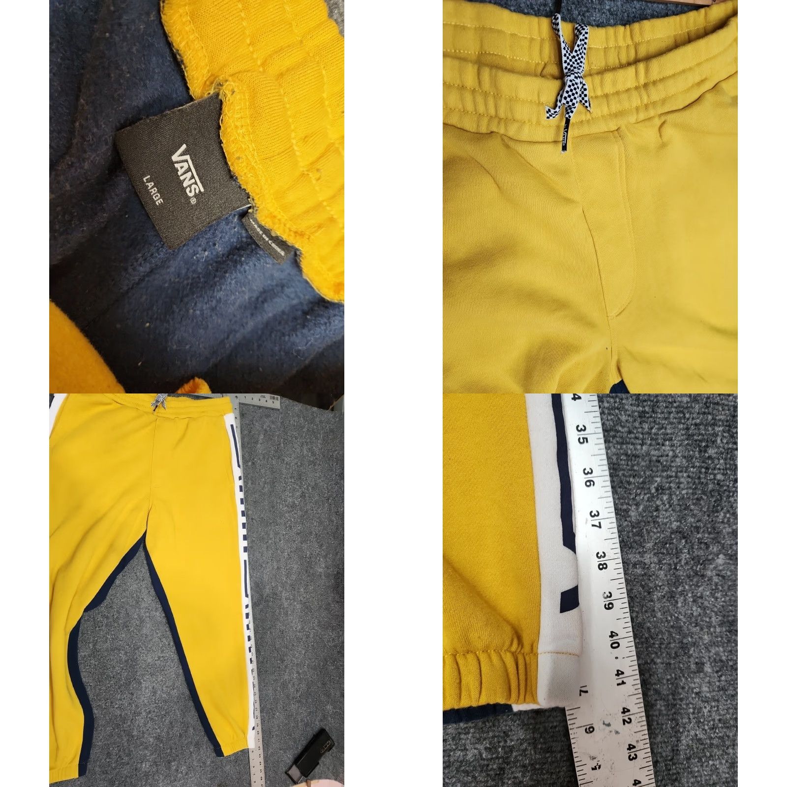 Vans VANS Pants Men Large Yellow Warm Up Drawstring Sweatpants Men's Regular L Yellow Sweatpants Size US 33 - 8 Thumbnail