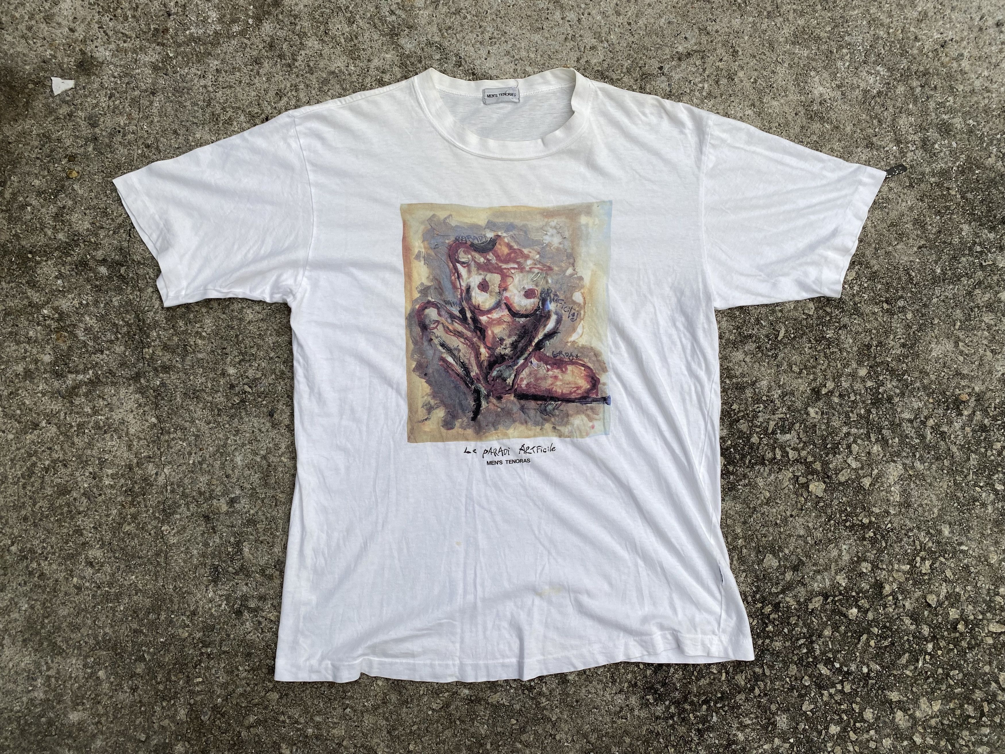 Vintage Vintage Mens Tenoras Le Parodi Artificile Paint Art Tshirt Size US L / EU 52-54 / 3 - 9 Thumbnail