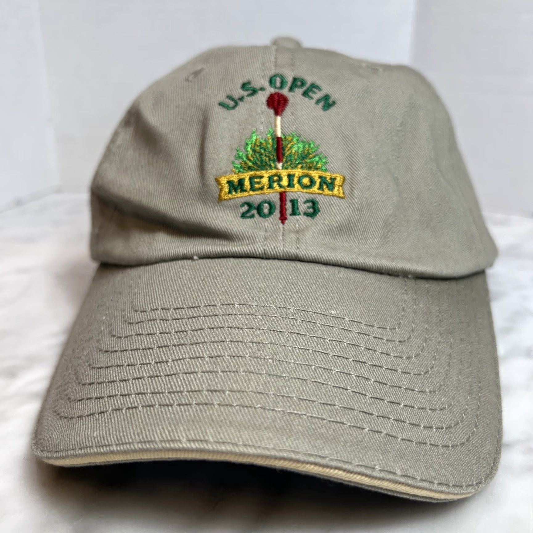 Vintage USGA Hat Baseball Cap Adjustable Khaki Merion Golf Club US Open 113th Championship USGA Member Unisex Adult Size ONE SIZE - 5 Thumbnail