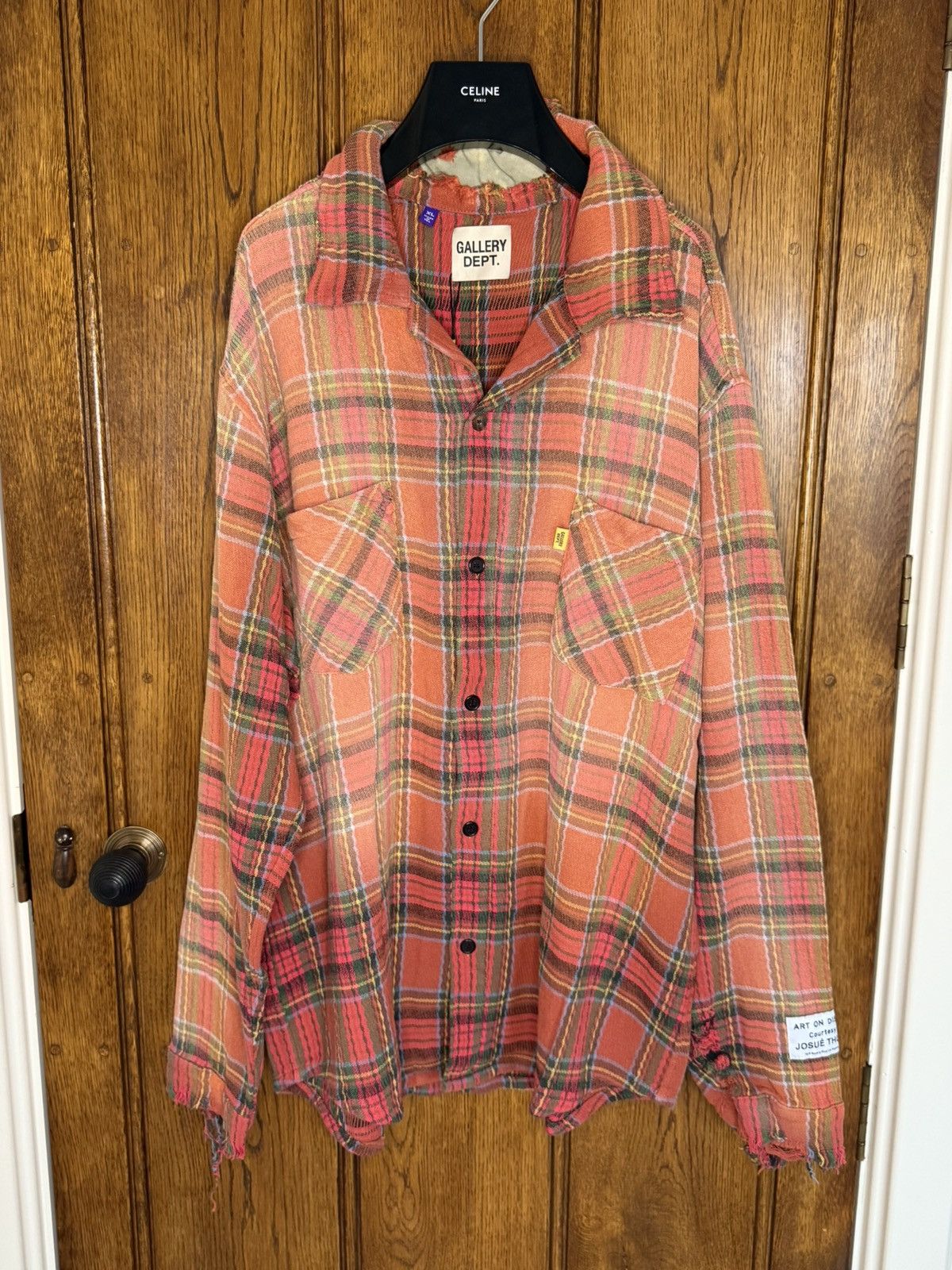 Gallery Dept. Gallery Dept Marley Distressed Checked Cotton-Flannel Shirt Size US XL / EU 56 / 4 - 2 Thumbnail