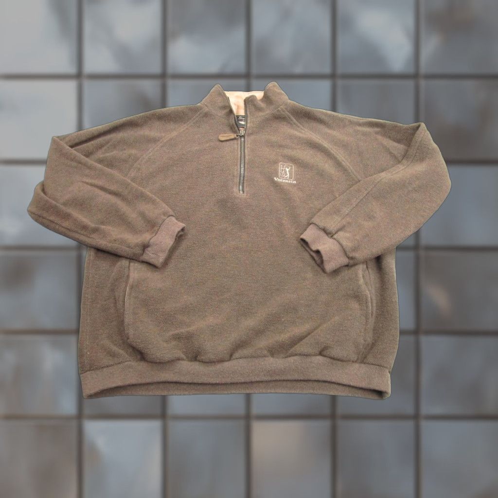 Vintage Straight Down Sweatshirt Mens Medium Brown 1/4 Zip Golf Fleece TPC Valencia Size US M / EU 48-50 / 2 - 1 Thumbnail