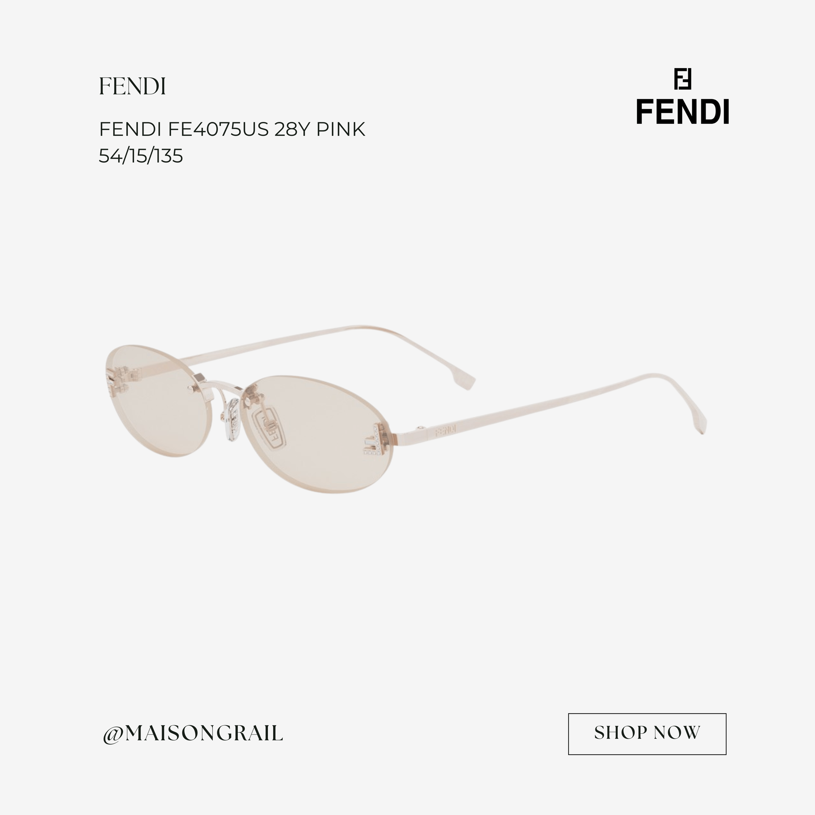 FENDI FE4075US 28Y SUNGLASSES