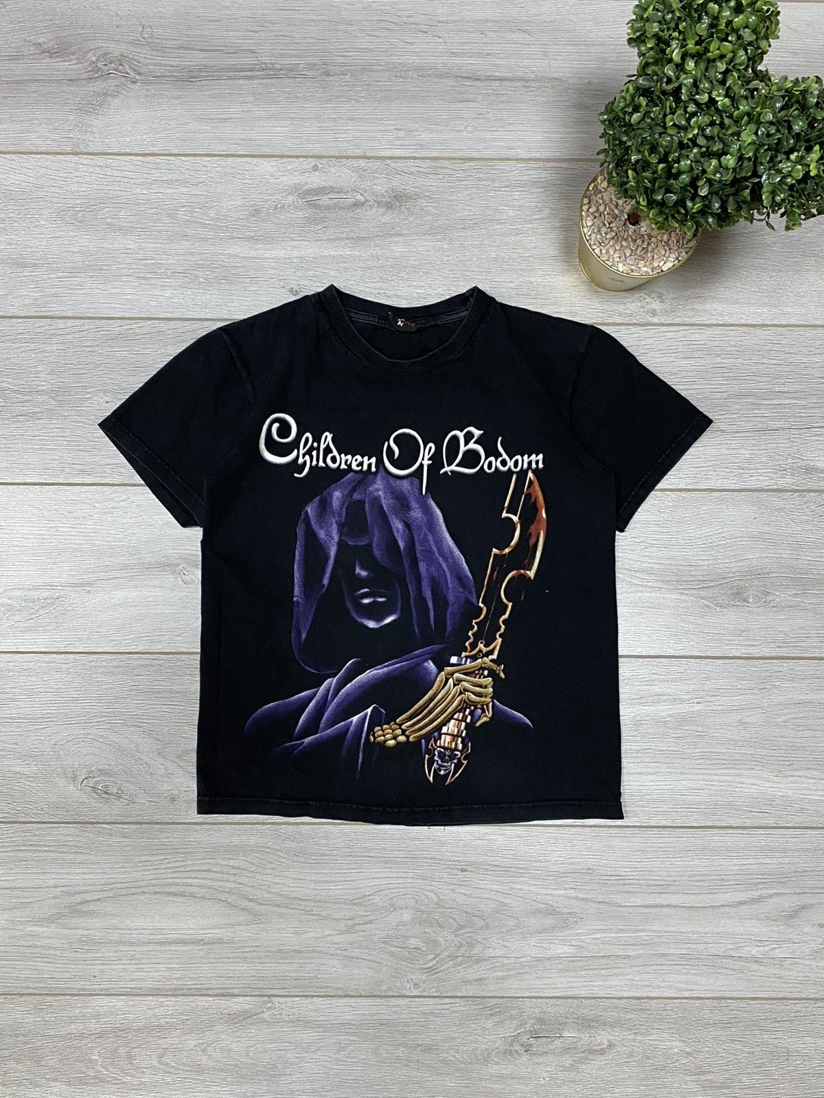 Vintage Children of Bodom vintahe death big graphic logo t-shirt Size US M / EU 48-50 / 2 - 1 Thumbnail