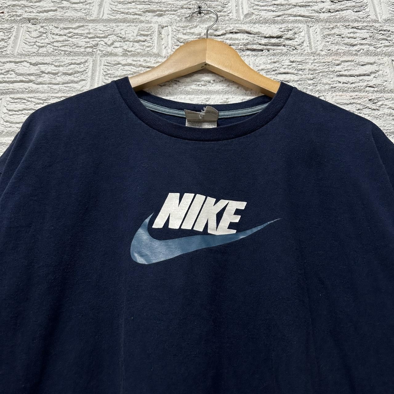 Nike × Vintage Y2K Vintage Nike Tee Shirt Navy Blue XL Size US XL / EU 56 / 4 - 1 Thumbnail